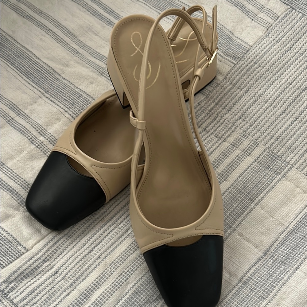 Sam Edelman Cream and Black Heels